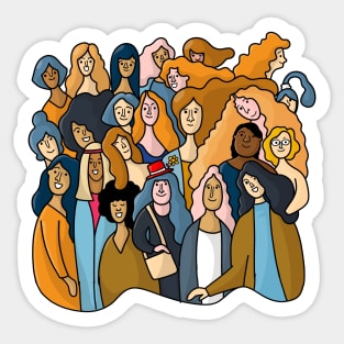 cute woman group Sticker